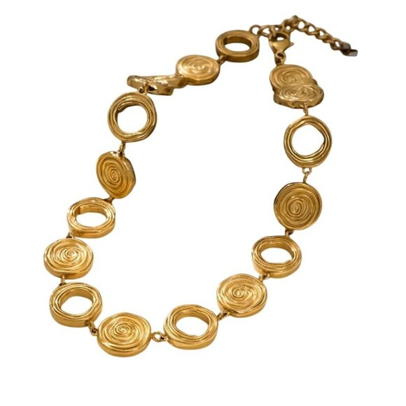 Old Money Style Gold Tone Statement Layering Necklace 16 to 18 Inch New - Picture 3 of 6